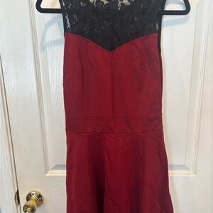 Women’s Lace Yoke Red Dress